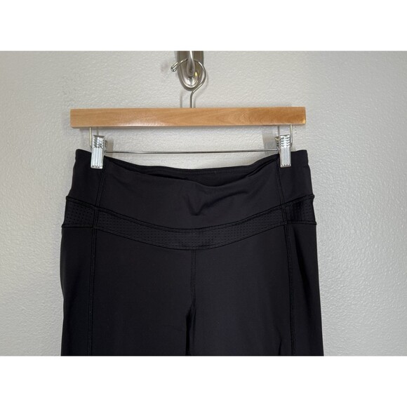 LULULEMON *RARE* Lab REPETITION CROP Mesh gold zipper Size 10 Solid Black Ruffle - Picture 4 of 13